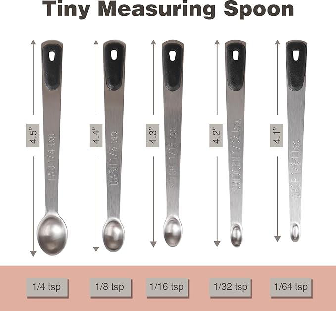 Mini Measuring Spoons Set, Tiny Stainless Steel Measure Teaspoons - Image 2