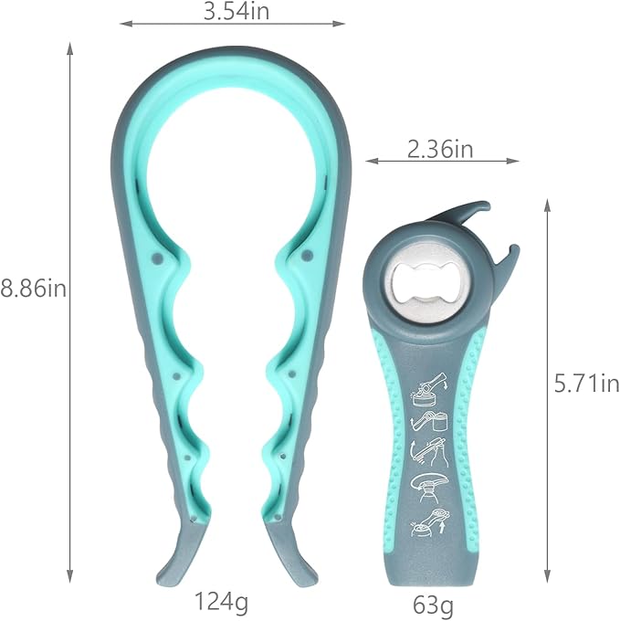Jar Opener, 5 in 1 Multi Function Can Opener Bottle Opener Kit - Image 4