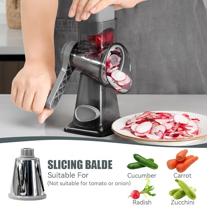 KEOUKE Rotary Cheese Grater Hand Crank Transparent - Image 4