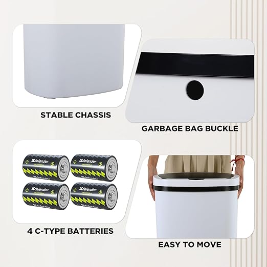 BestOffice | 13 Gallon Plastic Trash Can - Image 4