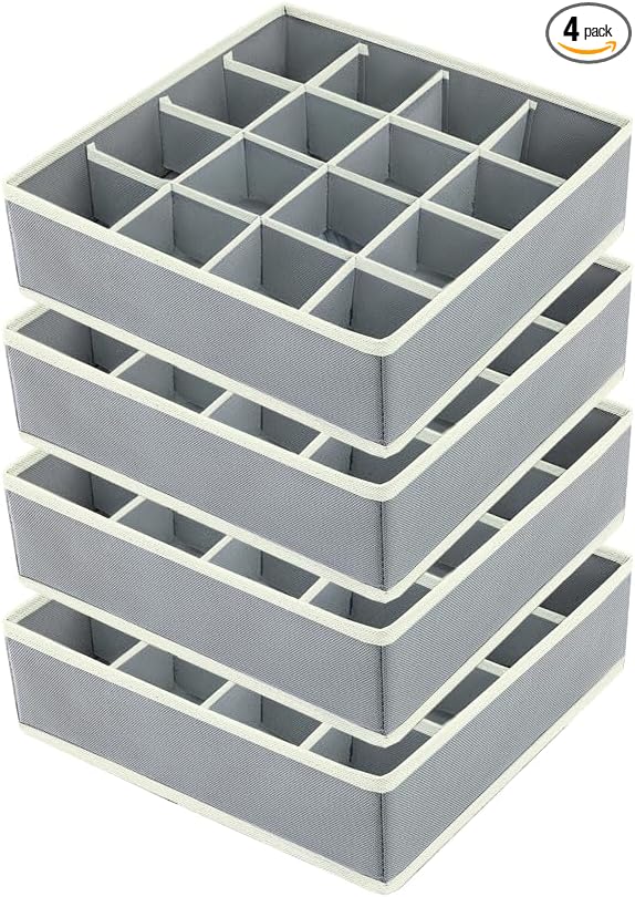 Joyoldelf Sock Drawer Organizer Divider Underwear Organizer 16-cell Fabric by APPRECIATELIFERELAXYOURSOUL