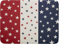 Blue Red White Star July of 4th Patriotic Dish Drying Mat by Aytipun