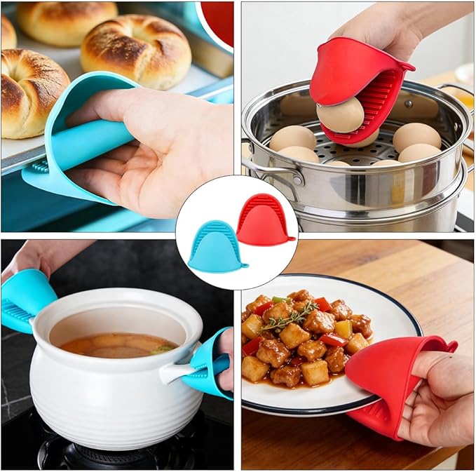 4 PCS Silicone Oven Mitts Heat Resistant Mini Oven Gloves - Image 7