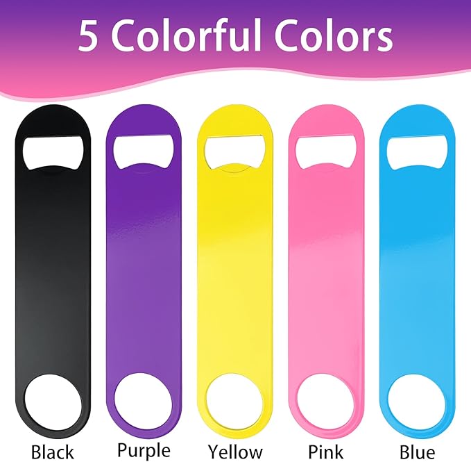 KTOJOY 5 Pack Stainless Steel Colorful Beer Bottle Opener Set, 7 Inch, Large - Image 8