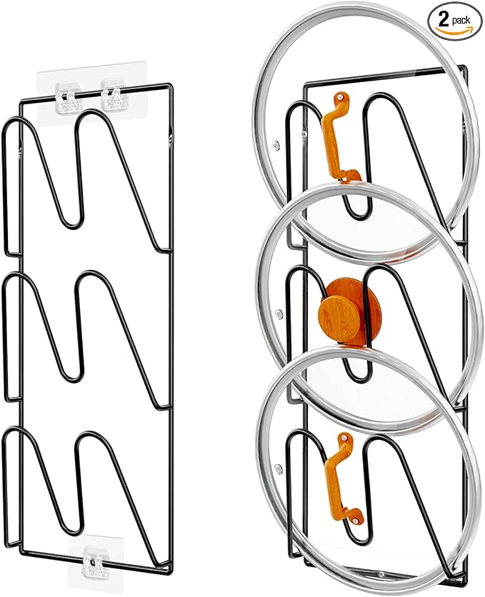 Durmmur 2 Pack Pot Lid Organizer Rack, 6-Tier Pot Lids Holder by Durmmur