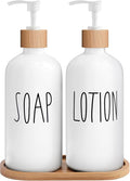 MOMEEMO White Soap Dispenser Bathroom Set, Soap and Lotion Dispenser Set by MOMEEMO