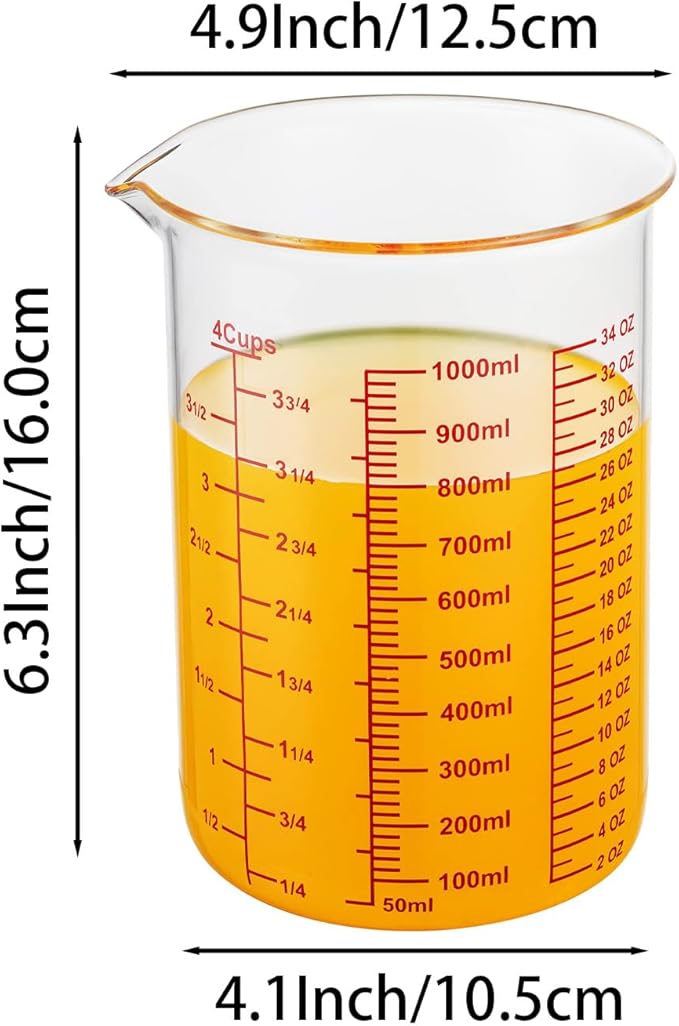 High Borosilicate Glass Measuring Cup-V-Shaped Spout，Glass Measuring Beaker - Image 7