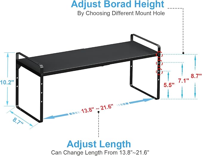 Set of 2 Expandable Cabinet Shelf Organizer, Stackable Kitchen Countertop - Image 2
