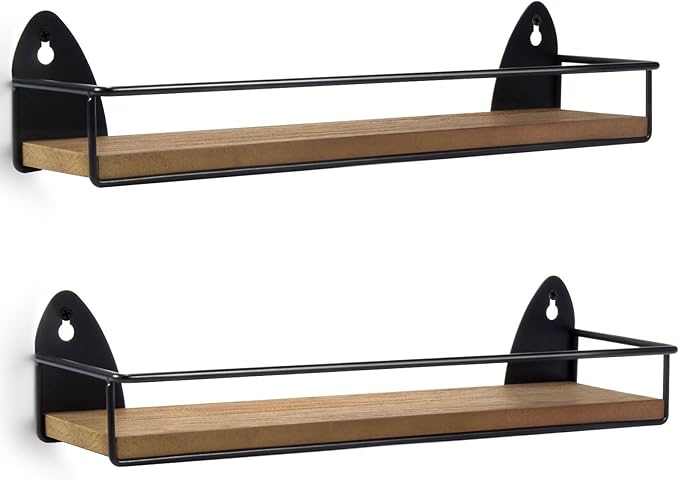 TJ.MOREE 2 Pack Spice Rack Wall Mount Rustic Style Hanging Spice Organizer - Image 8