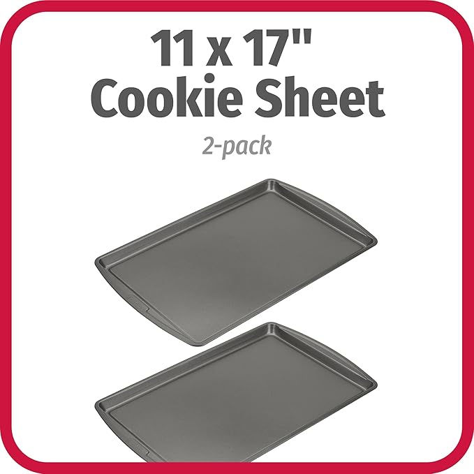 GoodCook Everday Nonstick Carbon Steel 17 x 11-Inch Baking Sheet Set, 2 Pack – - Image 2