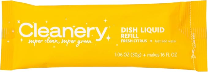 Dish Soap Powder Concentrate Powder Refills 4 Pack, Makes 16 fl oz Each, Fresh Citrus