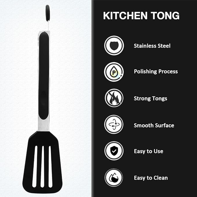 Mini Silicone Tongs Set of 2, Small Serving Tongs - Image 3