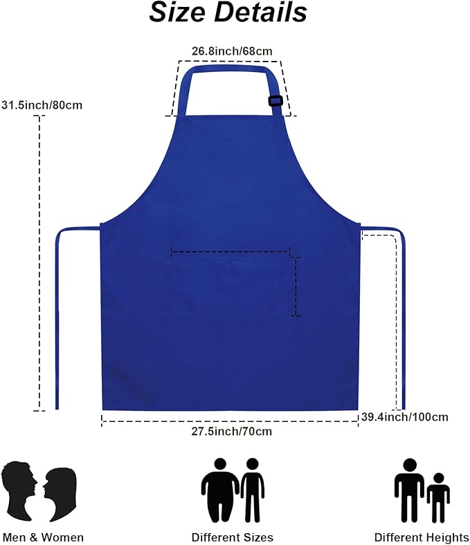 15 Pcs Adult Aprons Bulk with Pockets Adjustable Bib Chef Apron - Image 5