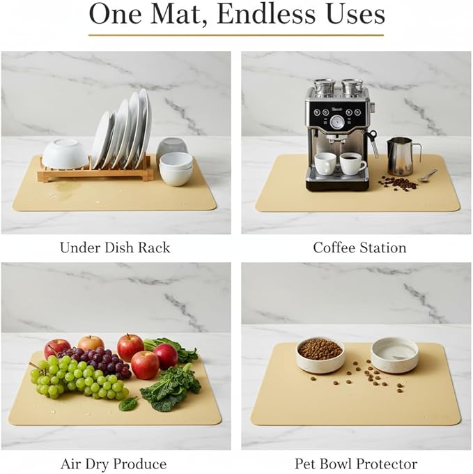 Dish Drying Mat Super Absorbent – 16" x 18" Coffee Mat - Image 8