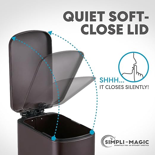 SIMPLI-Magic 6L/1.6G Stainless Steel Bathroom Trash Can - Image 4