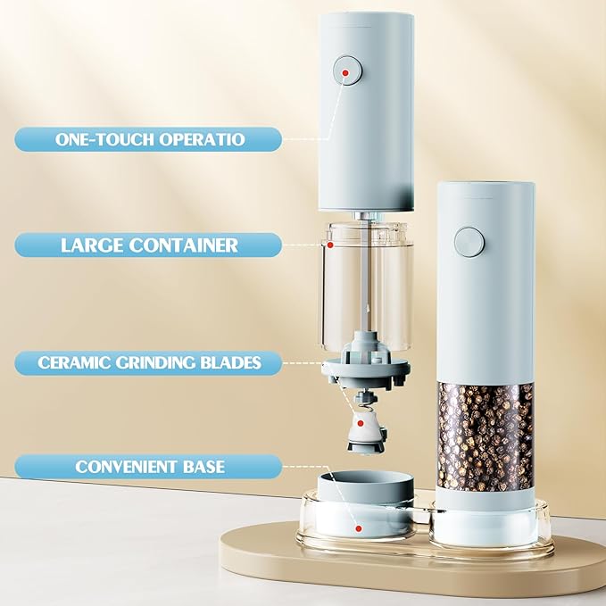 Electric Salt and Pepper Grinder Set Automatic Battery Pepper Mill Shakers - Image 7