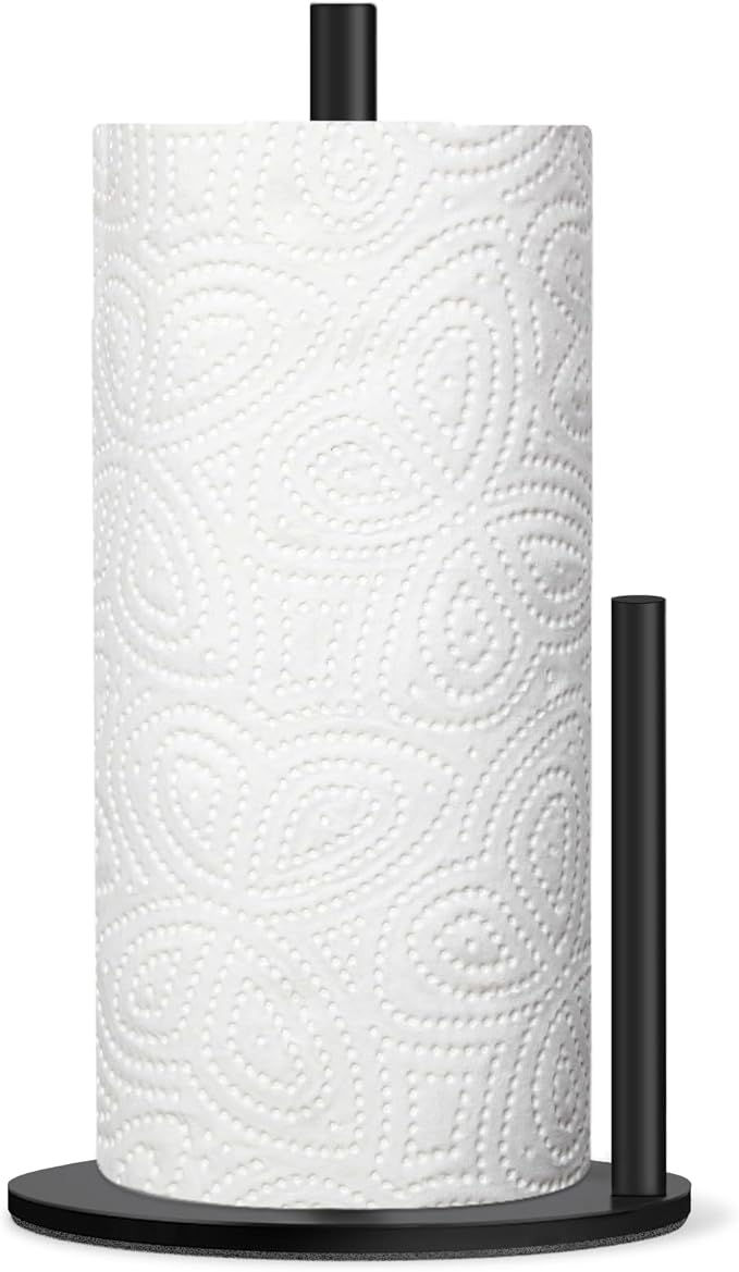 Paper Towel Holder Countertop, Premium Stainless Steel Black Paper Towel Holder by Unknown
