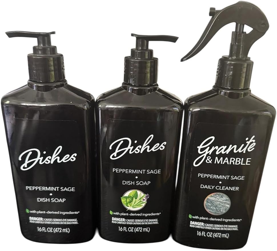 3 Pack Dishes Peppermint Sage Dish Soap eco friendly product