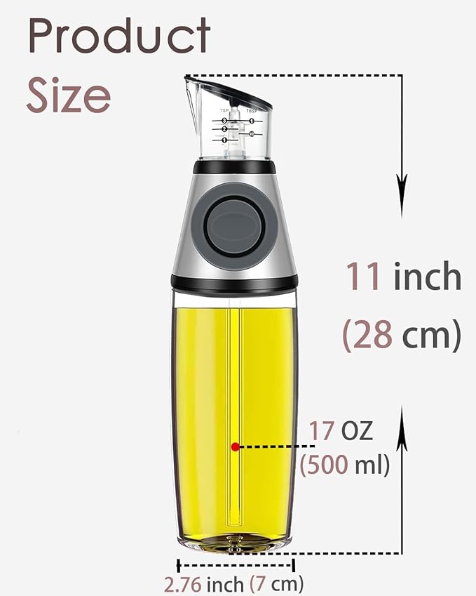 Oil Dispenser Bottle, 17oz Olive Oil Dispenser Oil Sprayer, Baking Frying - Image 2