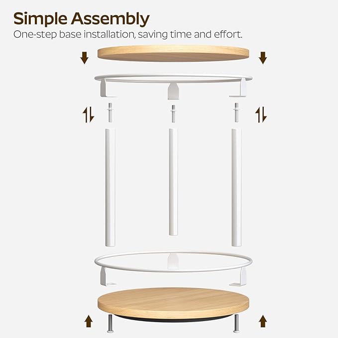 YATINEY Lazy Susan Organizer, Rotating Spice Rack, 2 Tier Spice Turntable - Image 5