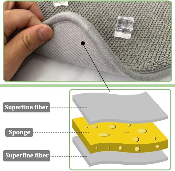 3 Pack Dish Drying Mat, Absorbent Microfiber Dishes Drainer Mats - Image 3