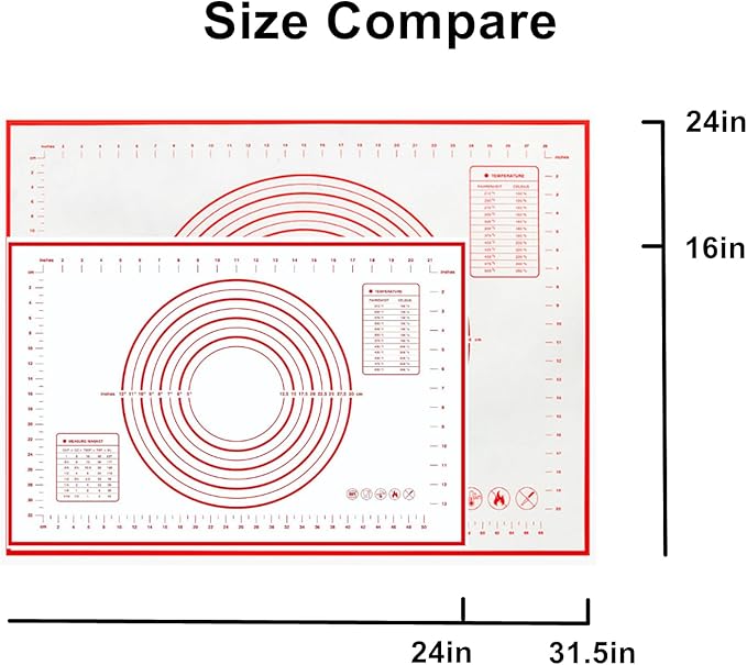 Large 24" x 16" Silicone Baking Mat | Non-Slip Pastry & Dough Mat - Image 3