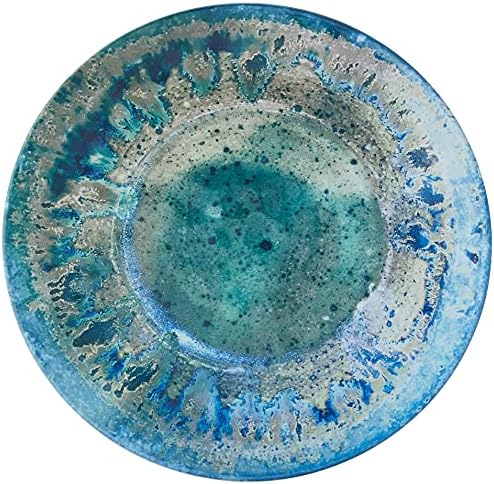 Radiance Teal 12pc Melamine Dinnerware Set – Service for 4 Plates and Bowls Set, Outdoor Dinnerware, Coastal Dishes, Unbreakable, Dishwasher Safe, Heavyweight Melamine, Rustic Look