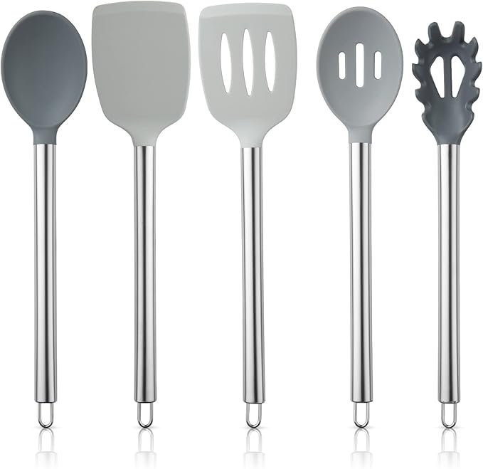 COOK WITH COLOR Silicone Cooking Utensils, Kitchen Utensil Set, Cooking Utensils by CookwithColor