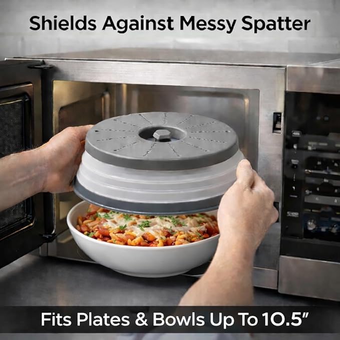 HIC Kitchen Collapsible Microwave Food Cover, BPA Free, Contains Splatter and - Image 2