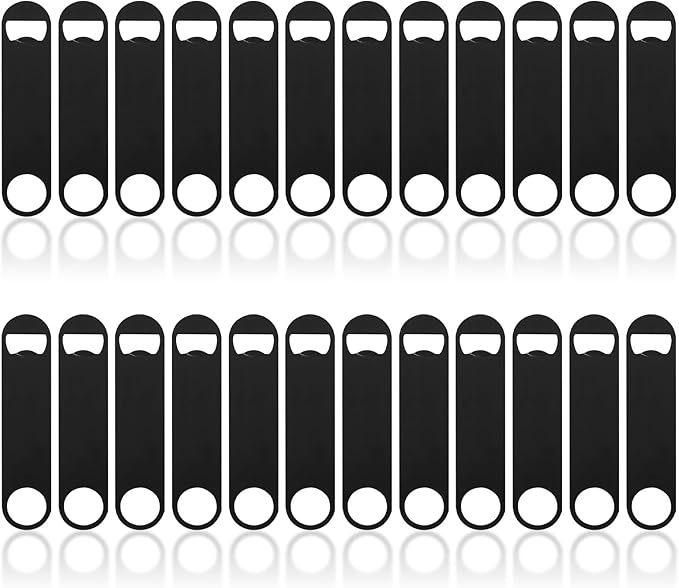 24 Pack Flat Beer Bottle Opener 5 inch Heavy Duty Stainless Steel Flat Bottle by Ohiyoo