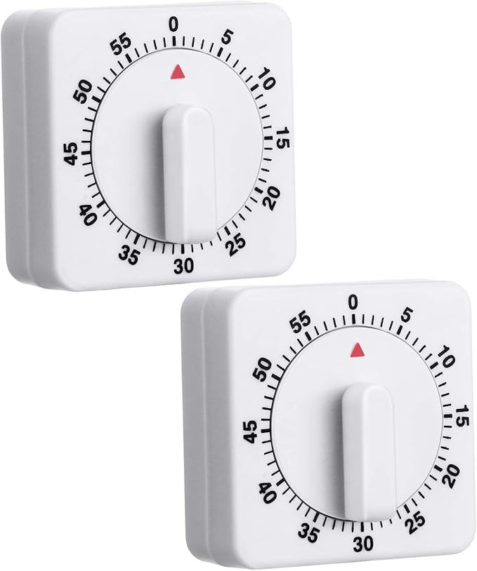 Weewooday 2 Pieces 60 Minute Visual Kitchen Timer Hour Mini Countdown by Weewooday