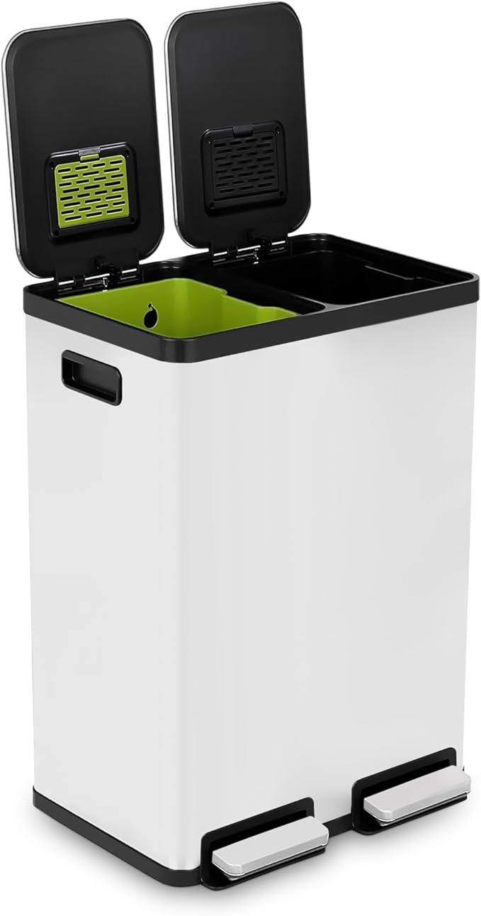 Simpli-Magic 60 Liter / 16 Gallon Rectangular Hands-Free Dual Compartment by Simpli-Magic