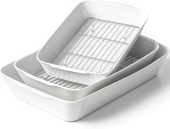 HOMBENE Casserole Dishes for Oven, Ceramic Baking Dishes Set of 3 by HOMBENE