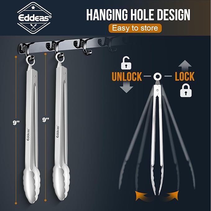 Eddeas 2PCS 9inch Tongs for Cooking - Image 8