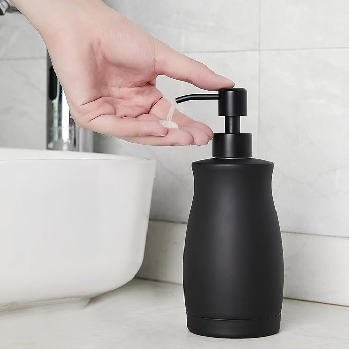 304 Stainless Steel Countertop Black Soap Dispenser Rust Resistant Leak-Proof - Image 3