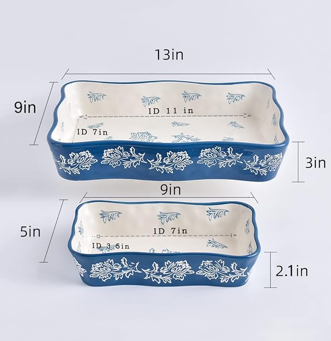 Wisenvoy Casserole dishes for oven Lasagna pan 2-Pcs Baking dish Casserole dish - Image 7
