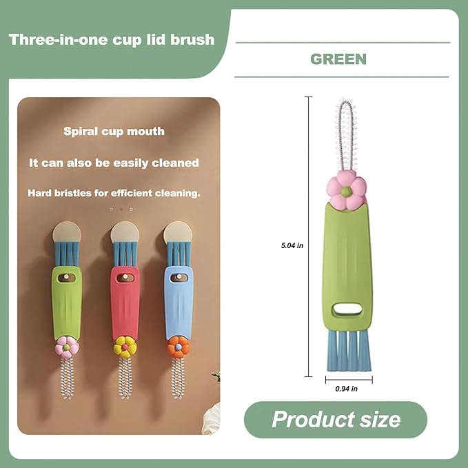 3 in 1 Cup Lid Gap Cleaning Brush Set, Bottle Cleaning Brush Multifunctional - Image 5