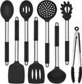 TeamFar Kitchen Utensils Set of 8, Silicone Utensils Kitchen Tools Set by TeamFar