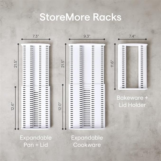 YouCopia StoreMore Expandable Pan and Lid Rack, 12.5"-22" Wide Adjustable Pan - Image 7