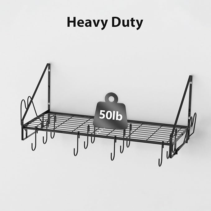 VyGrow 28 Inch Pot Rack Wall Mounted, Pots and Pans Organizer - Image 4