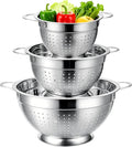Palksky Stainless Steel Colander Set of 3, Nesting Metal Strainers by Palksky