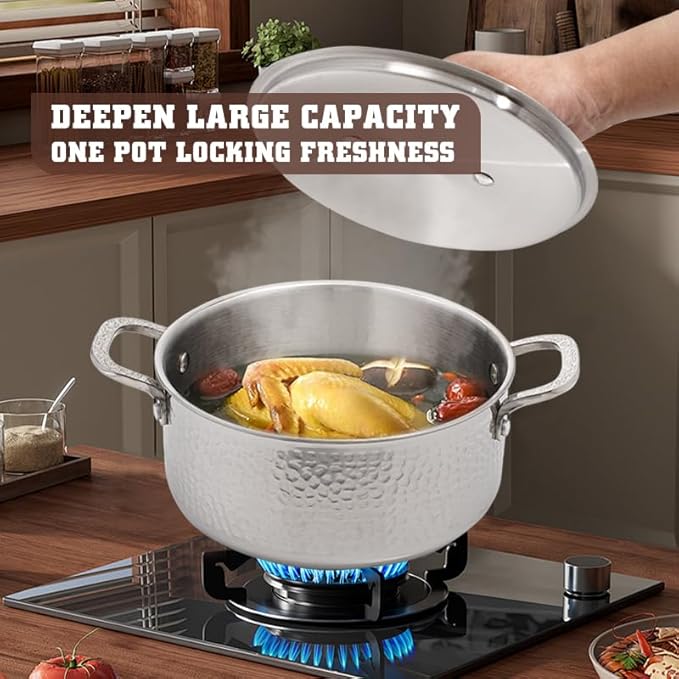 Vivicreate Tri-Ply Stainless Steel Stockpot Deep Cooking Pot - Image 4