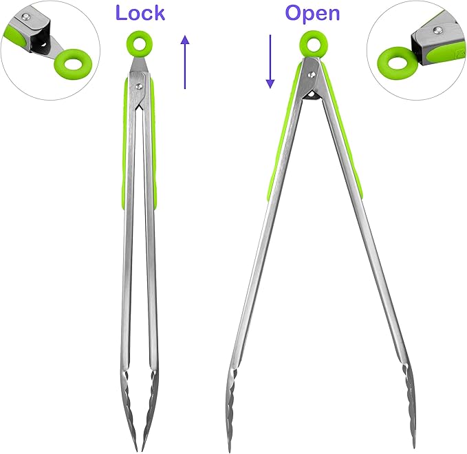 304 Stainless Steel Kitchen Cooking Tongs - Image 3