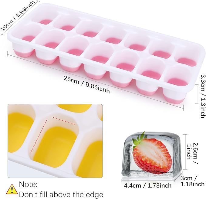 Silicone Ice Cube Tray, 4 Pack Easy-Release & Flexible 14-Ice Cube Trays - Image 4