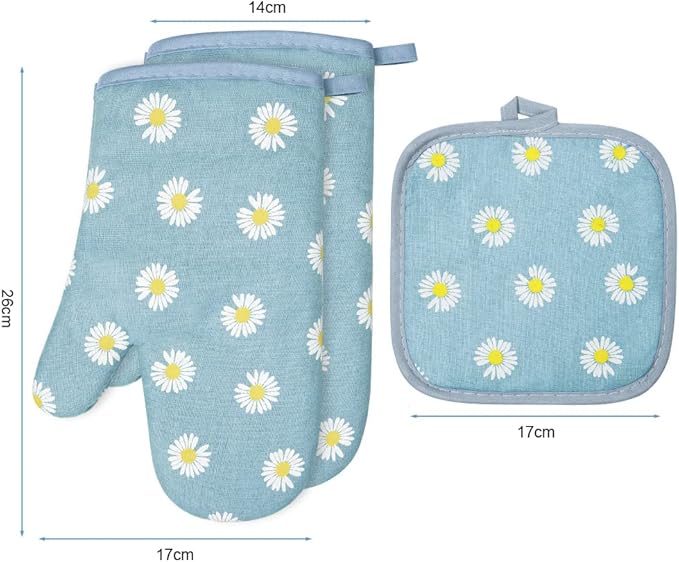AUAUY Oven Mitts and Pot Holders, 392°F Heat Resistant Cooking Gloves and Hot - Image 6
