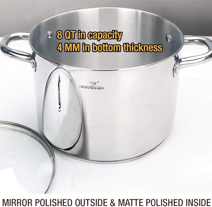 HOMICHEF Stock Pot 8 Quart - Image 2