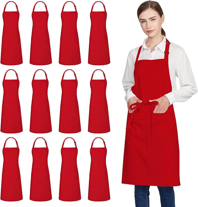 Jubatus 12 Pack 100% Cotton Aprons Bulk by Jubatus