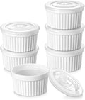 vancasso 10 oz Ramekins with Lid, Porcelain Creme Brulee Souffle Dishes by vancasso