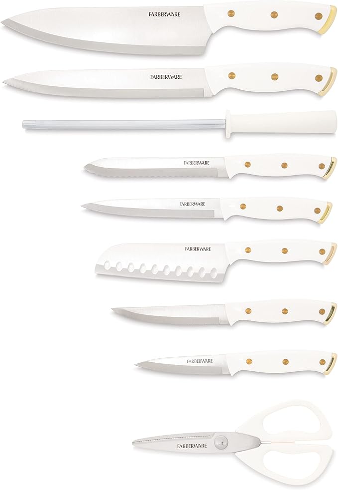 FARBERWARE 15-Piece Knife Block Set, Triple-Riveted High-Carbon Stainless Steel - Image 2