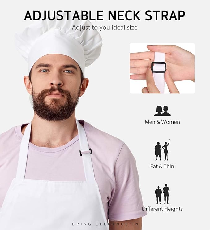 Syntus 12 Pack Bib Apron, Unisex Aprons Adjustable Waterdrop Resistant - Image 5